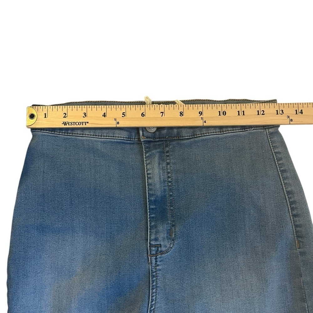 Altar'd State Blue Flare Jeans High Rise Frayed Hem Size 28 7 - Picture 7 of 11